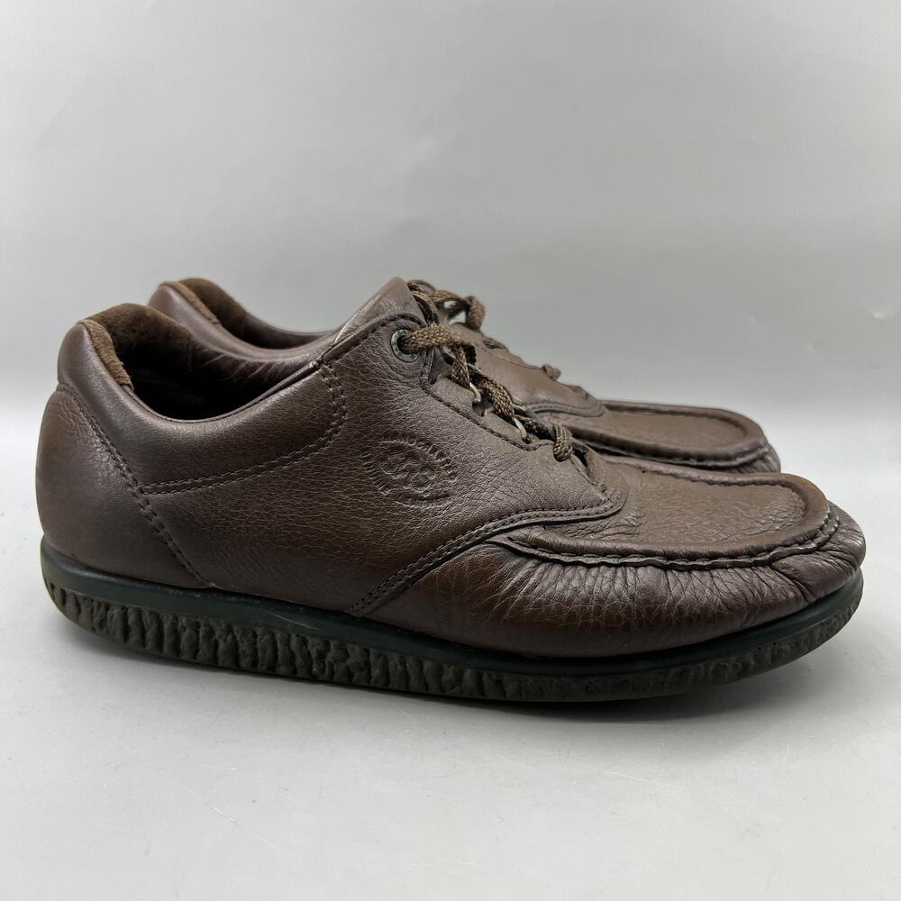 SAS Pathfinder Moc Toe Walking Shoes Men Size 9.5 Wide Brown Comfort Low Shoes